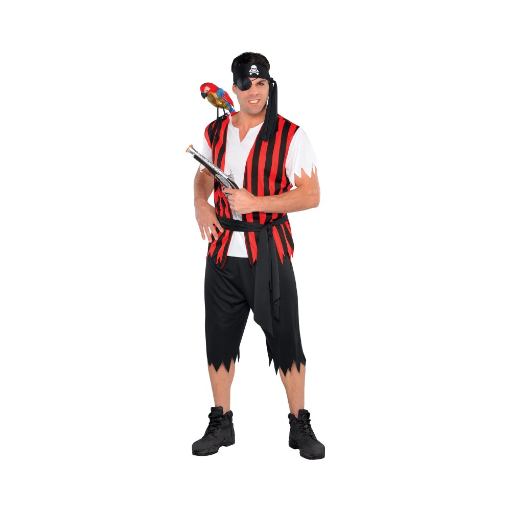 Costume homme pirate rouge et noir
