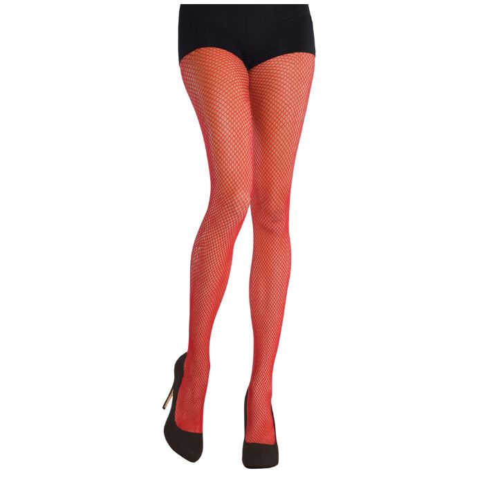 Bas collant femme résille rouge