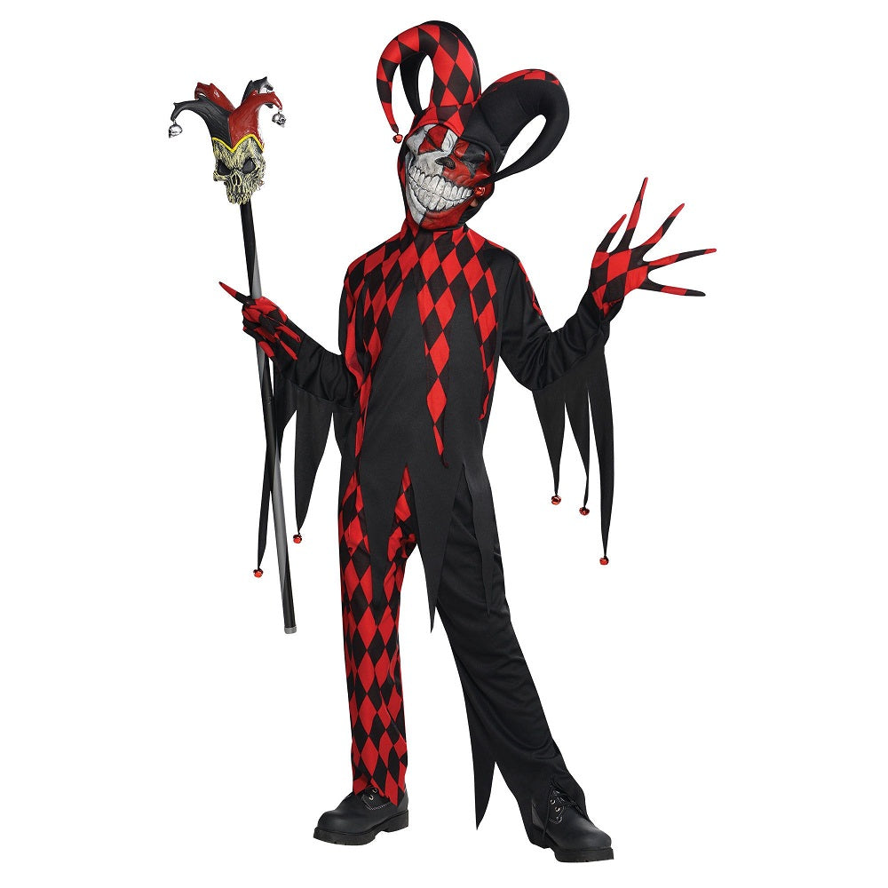 Costume enfant fou du roi rouge et noir
