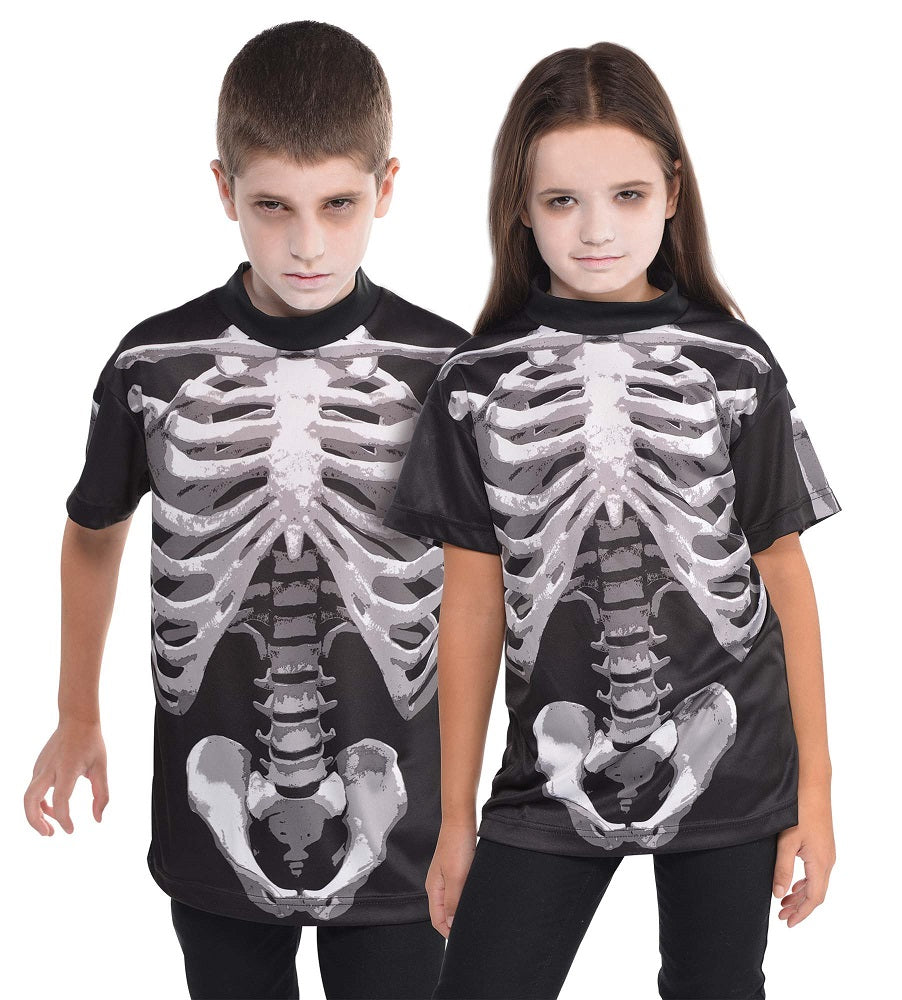 Costume enfant T-Shirt noir squelette (STD)