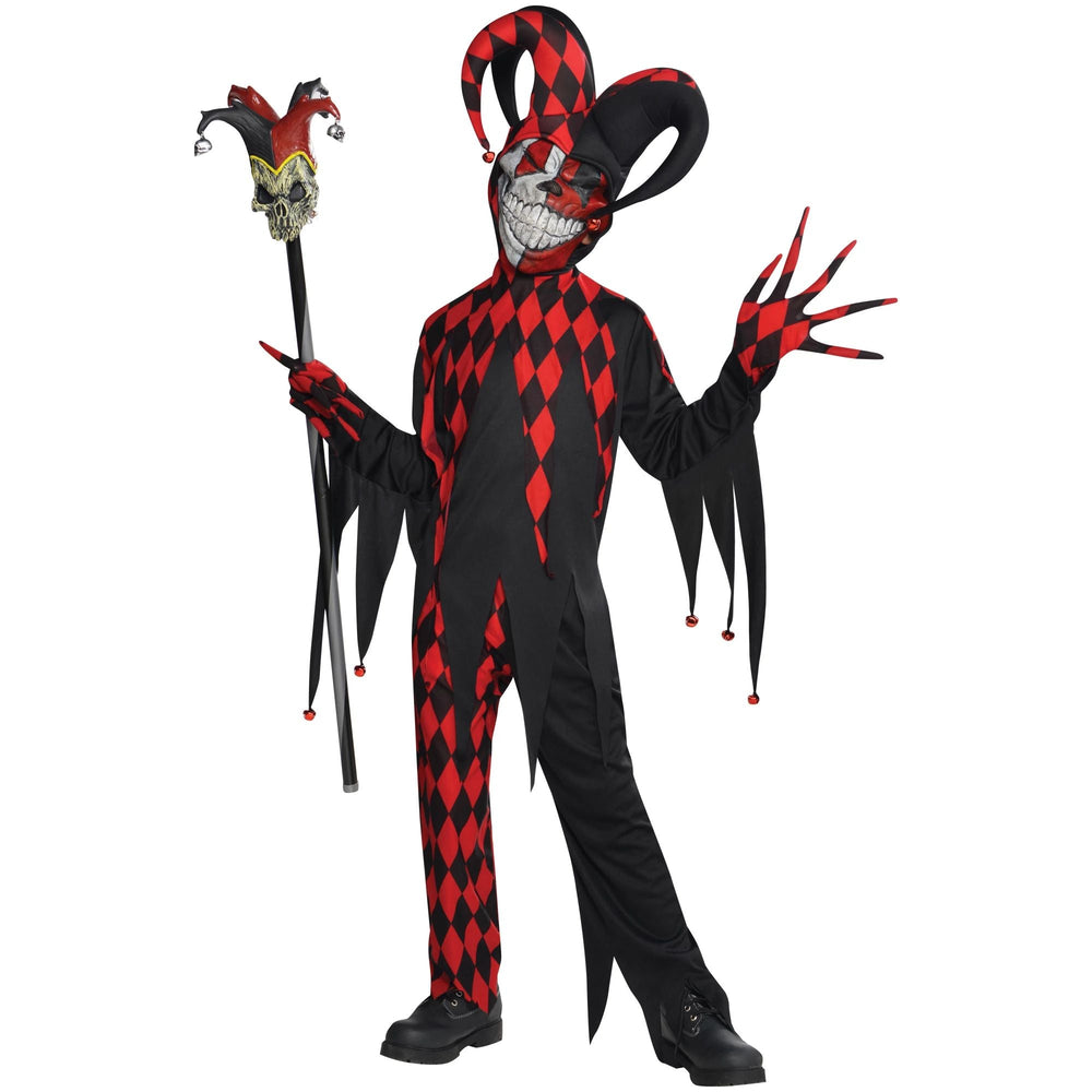 Costume enfant fou du roi rouge et noir