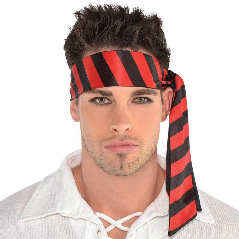Bandeau de pirate rouge et noir