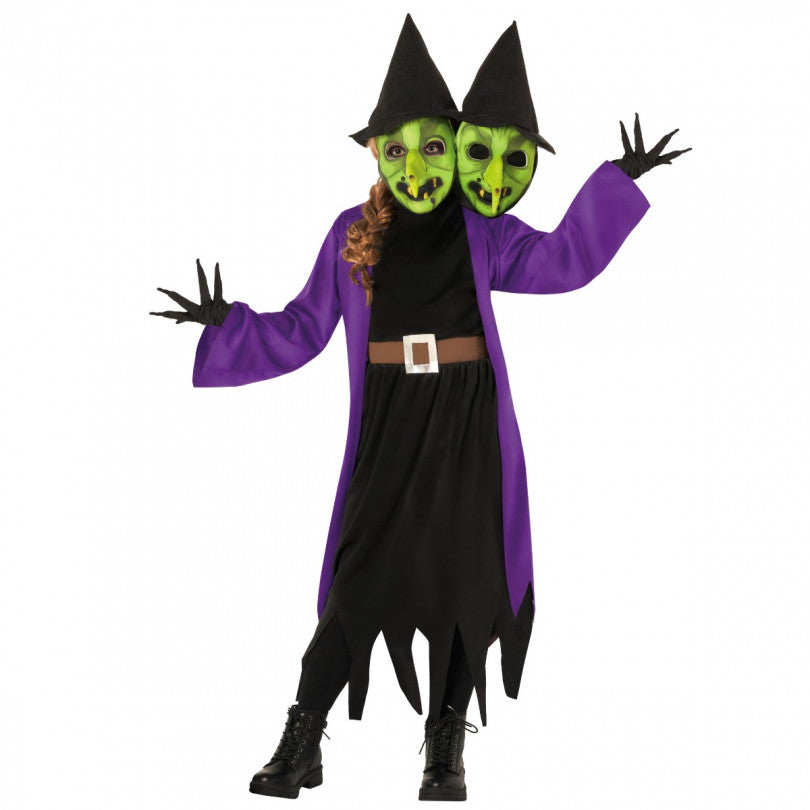 Costume enfant sorcière à 2 têtes