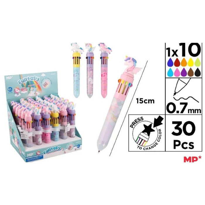 Stylo 0,7 mm MP 10 couleurs Licorne