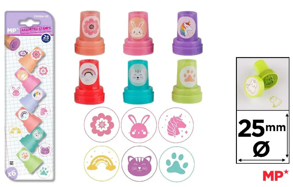 Étampe pré-ancrée MP Animaux mignons (Paquet de 6)