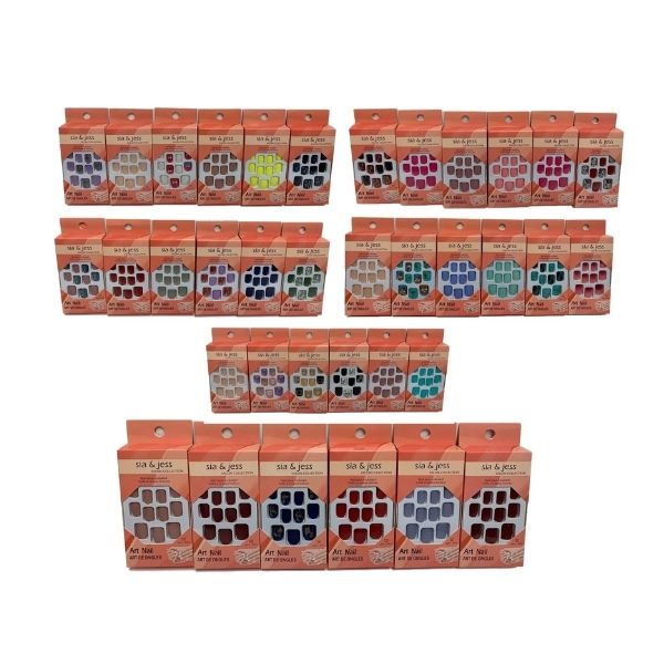 Faux ongles avec colle (paquet de 12)