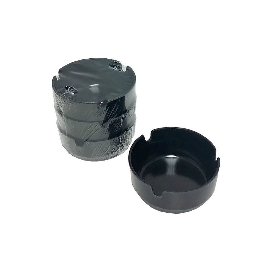 Cendrier rond 3,5 po en mélamine noire (paquet de 3)