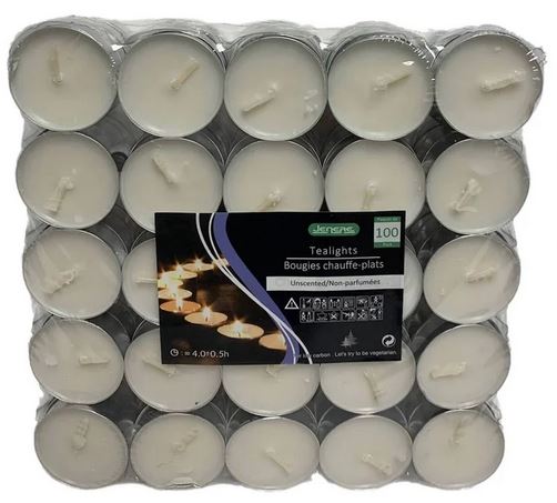 Chandelle réchaud blanc (paquet de 100)