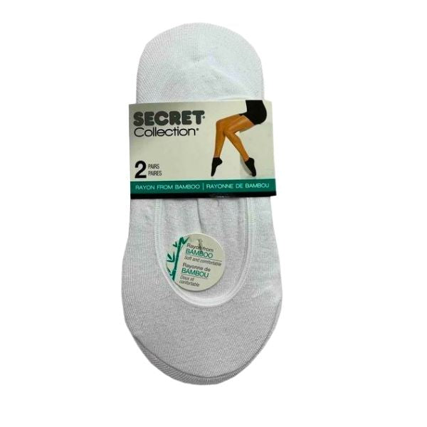 Bas court pour femme en rayonne de bambou blanc (2 paires)