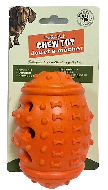 Jouet à mâcher 11 cm pour chien ballon de football orange