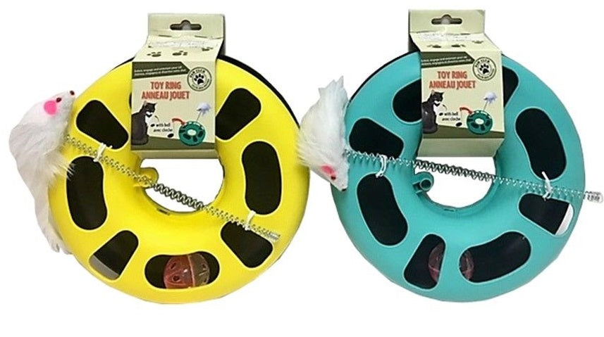 Jouet pour chat 24 cm x 7 cm anneau avec souris