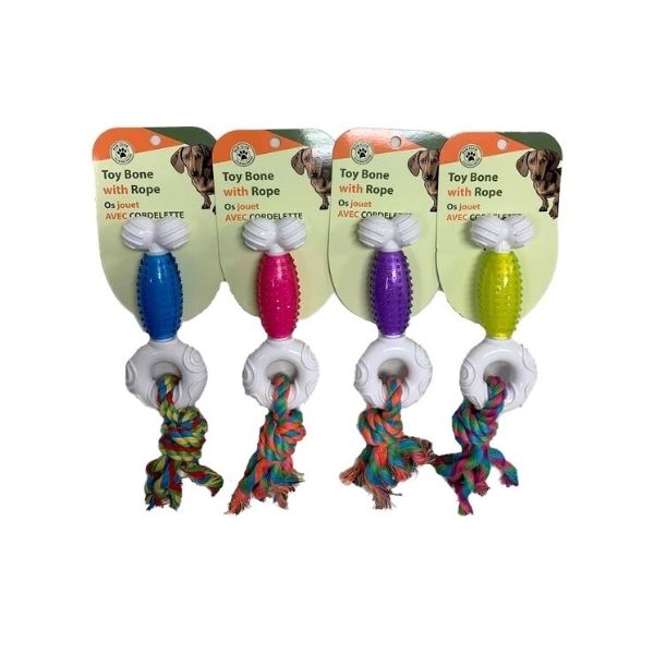 Jouet pour chien os et corde 9,25 po