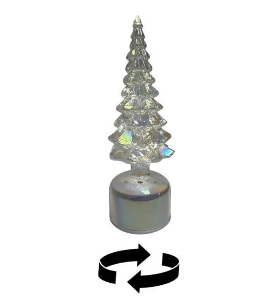 Sapin DEL rotatif gris 11,25 po