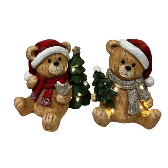 Ourson en peluche en résine DEL 12,5 po x  11 po