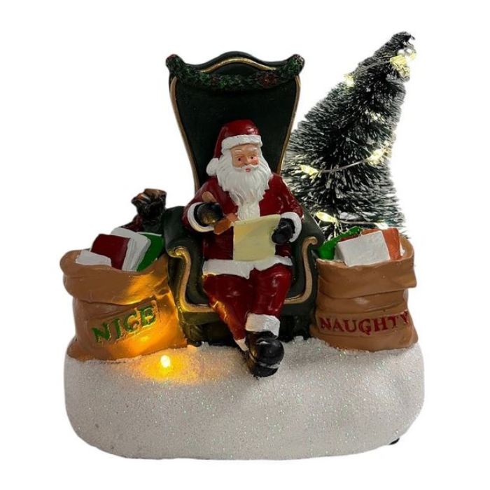 Père Noël DEL dans sa chaise 5,5 po x 5,5 po