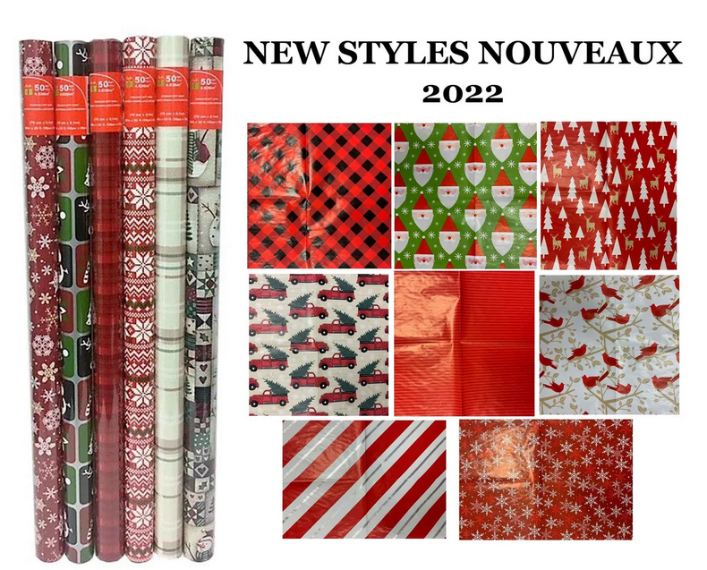 Papier d'emballage de Noël 30 po x 240 po (1 rouleau)