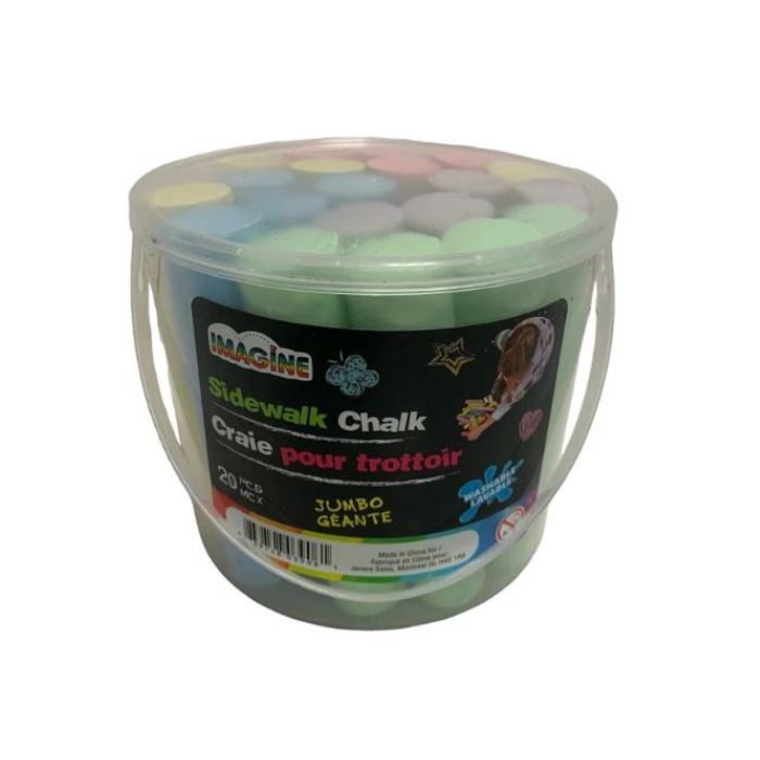 Craies de trottoir jumbo dans un sceau (paquet de 20)