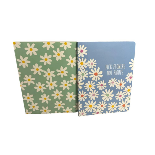 Cahier de notes 8 po x 6 po marguerite