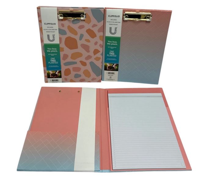 Tablette à pince 9 po x 12 po avec couverture