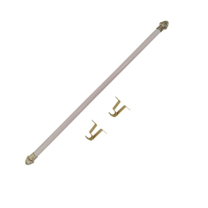 Tringle à rideau 11 mm blanc embout or