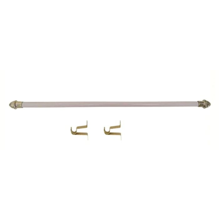 Tringle à rideau 16 mm 66 po - 120 po blanc embout or