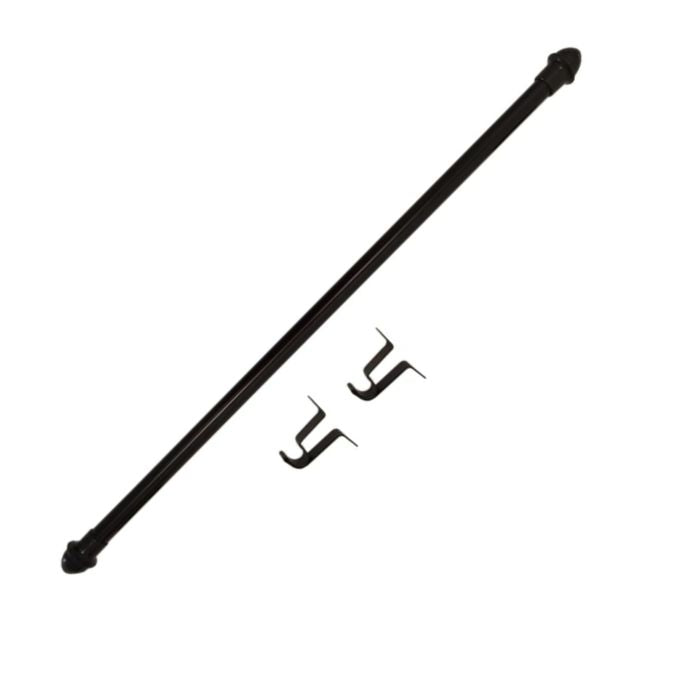 Tringle 18 po - 28 po 7/16 po embout rond noir