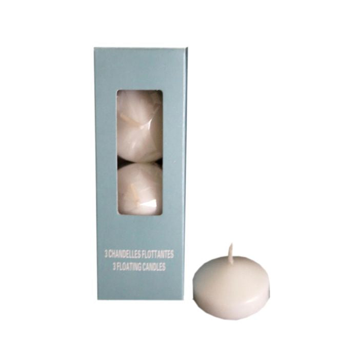 Chandelle flottantes sans odeur blanc (paquet de 3)