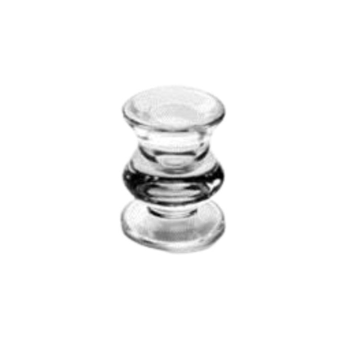 bougeoir en verre rond 2x2.5" clair