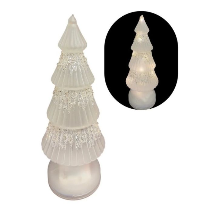 Sapin DEL 9 po blanc givré