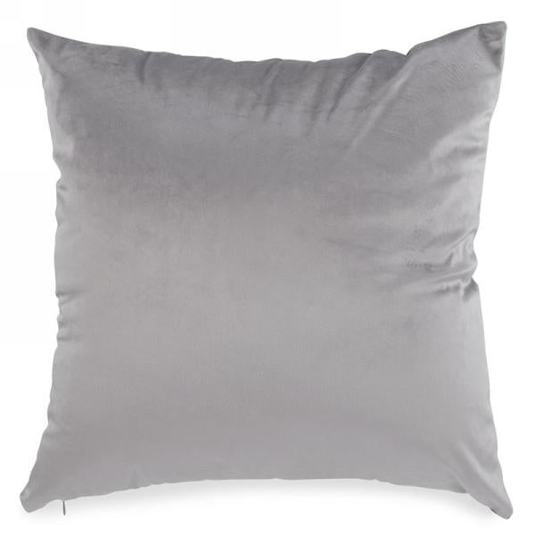 Coussin 17 po x 17 po en velours gris