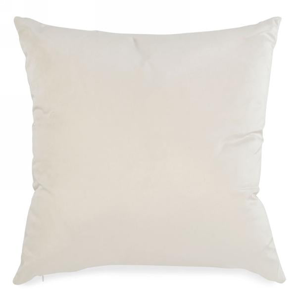 Coussin 17 po x 17 po en velours ivoire