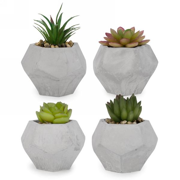 Plante succulente artificielle 3,5 po x 4 po dans un pot en ciment