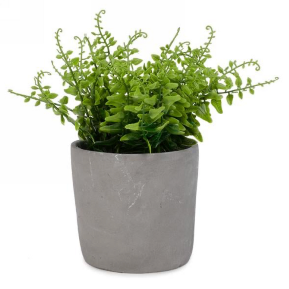 Plante verte artificielle 5 po x 10 po dans un pot en ciment