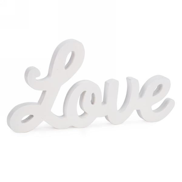 Décoration "Love" 12 po x 6 po en bois blanc