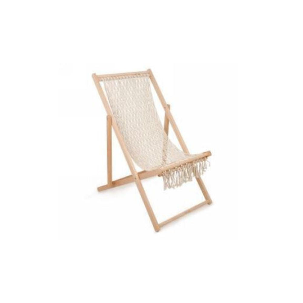 Chaise pliante en bois et cordage 22 po x 32 po x 40 po naturel