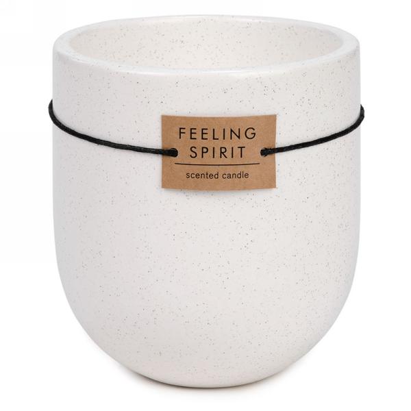 Chandelle parfumée pot en céramique 4,5 po x 5 po blanche