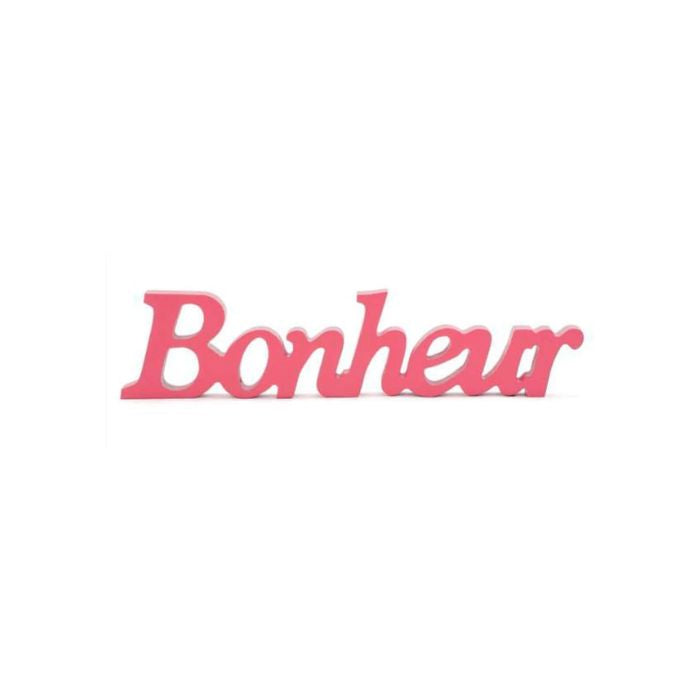 Décoration "Bonheur" 11,5 po x 3 po en bois blanc