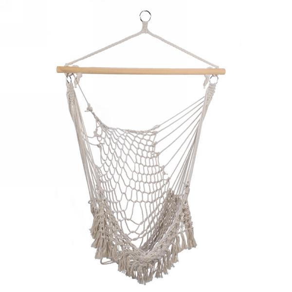 Chaise hamac à suspendre en cordage 35 po x 54 po beige