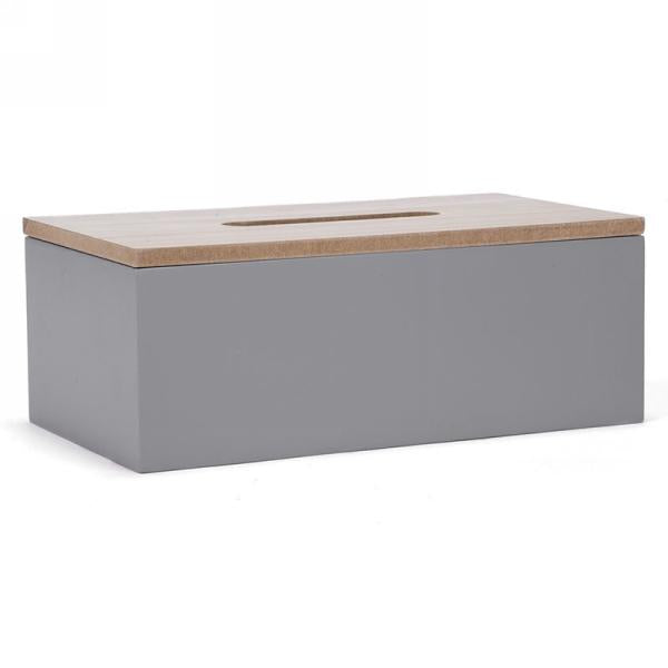 Boîte à mouchoir gris et naturel 10 po x 6 po x 4 po