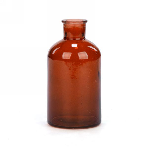 Vase en verre brun