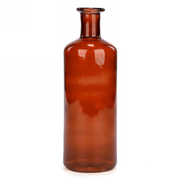 Vase en verre brun