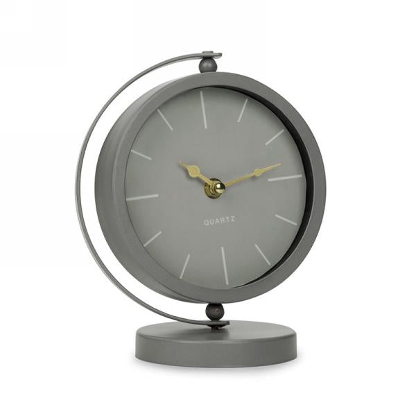 Horloge de table 6 po x 8 po gris