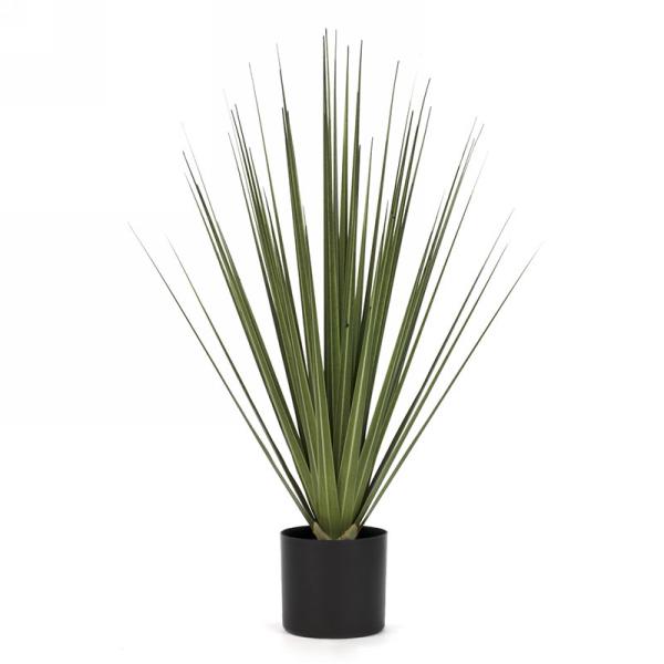Plante haute artificielle herbe verte dans un pot noir