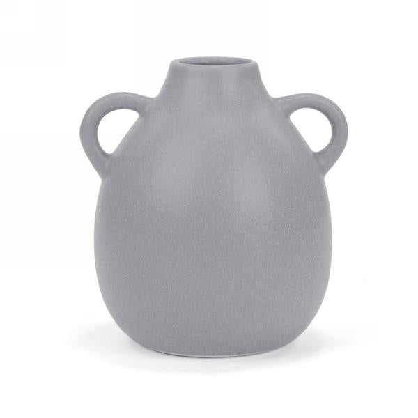 Vase 6 po x 6 po x 7 po style cruche avec 2 poignées gris