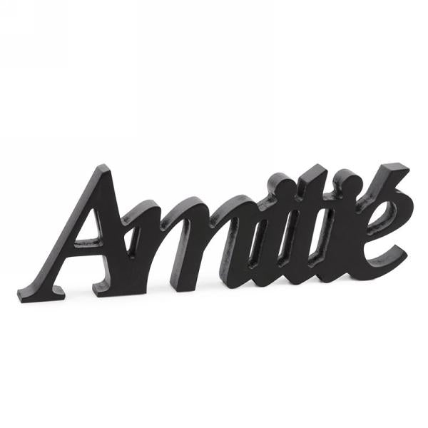 Décoration "Amitié" 9 po x 3 po en bois