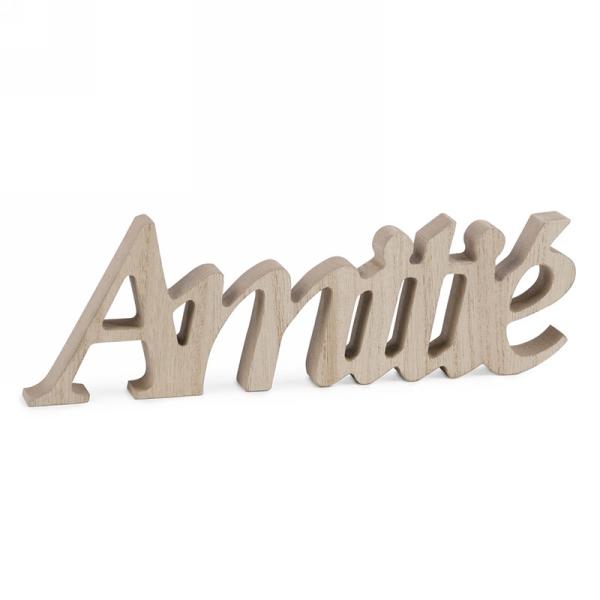 Décoration "Amitié" 9 po x 3 po en bois
