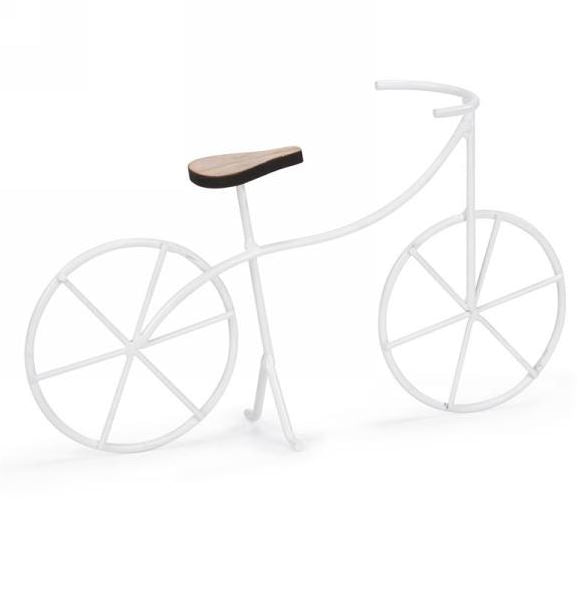 Bicyclette décorative en métal blanc