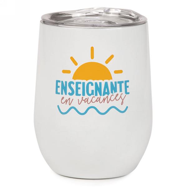 Verre à vin de voyage enseignante en vacances