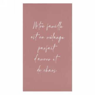 Plaque murale rose 9 po x 16 po "Notre famille"
