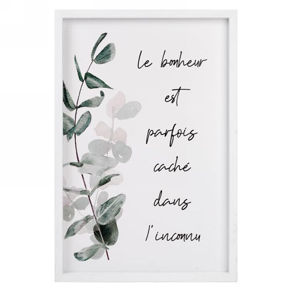 Plaque murale "Le bonheur est parfois caché dans l'inconnu"